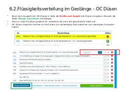 6.2.Flüssigkeitsverteilung im Gestänge – OC Düsen