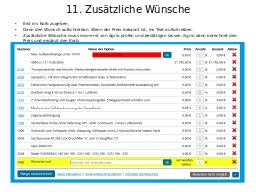 11. Zusätzliche Wünsche
