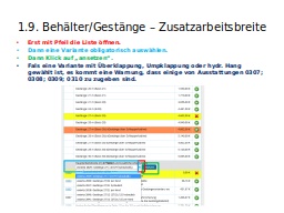 1.9. Behälter/Gestänge – Zusatzarbeitsbreite